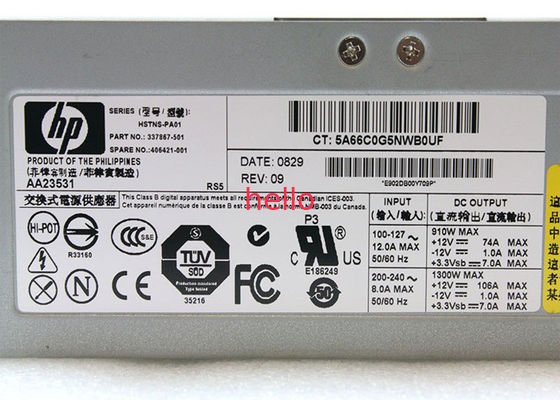 Compaq 337867-001 1300W hp نادل والإمداد بالطاقة مع مروحة نشط