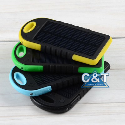 المزدوج منفذ USB النسخ الاحتياطي بنك الطاقة، 5000mAh بطارية لوحة للطاقة الشمسية بطارية احتياطية الخارجية