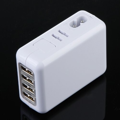 4 ميناء عالمي USB شاحن السفر جدار محول التيار المتردد للمنزل، متعدد التوصيل