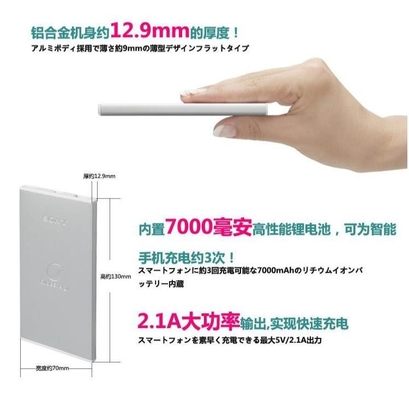 أسود أبيض 5V المحمول التيار الكهربائي / 7000MAH المحمولة بنك الطاقة