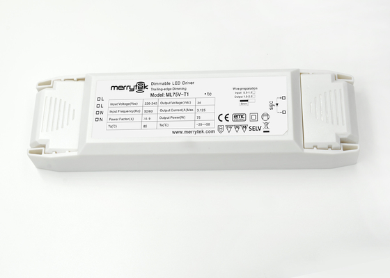 75 وات التيار الكهربائي المستمر عكس الضوء الصمام سائق 24V IP20 CE 30000H حياة وقت
