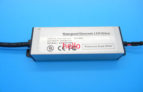 IP68 LED سائق مقاوم للماء 12V 3A 36W AC100-240V لأنبوب الصمام، وماس كهربائى