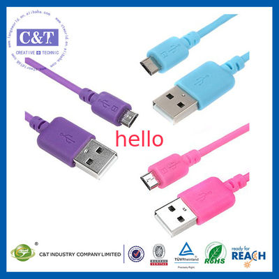 اللون مايكرو الهاتف الذكي نقل البيانات USB كيبل مرحبا السرعة 2 في 1