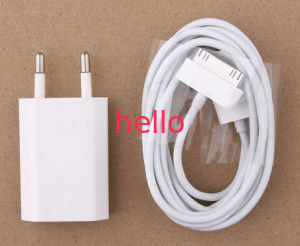 الاتحاد الأوروبي قابس الشاحن AC بيانات USB شحن سلك الهاتف الخلوي لأجهزة أي بود / اي فون 4 / 4S