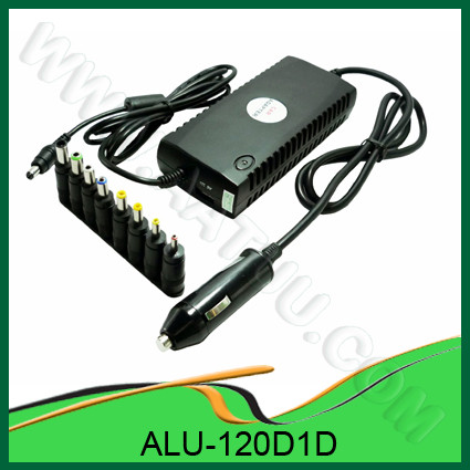 120 واط محول الطاقة DC العالمي على استخدام السيارات، مع 1 الدوي، ومنفذ USB واحد، وإخراج 8 دبابيس ALU 120D1D